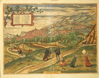 Karta över Granada från världskarta av Georg Braun