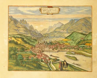 Karta över Innsbruck från Cities of the World av Georg Braun