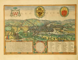 Karta över Liege från Cities of the World av Georg Braun