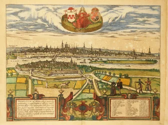 Karta över Maastricht från Cities of the World av Georg Braun