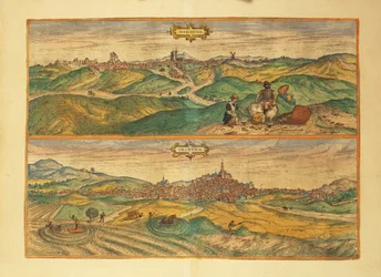 Karta över Marchena och Osuna från Cities of the World av Georg Braun