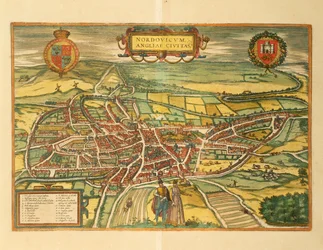 Karta över Norwich från Cities of the World av Georg Braun