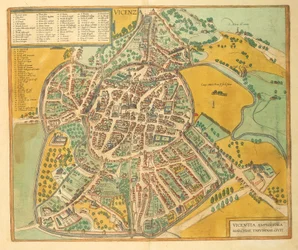 Karta över Vicenza från USA av Georg Braun