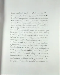 Manuskriptblad från "Pantheon des Illustrations francaises au XIXeme siecle" (penna och bläck på papper)