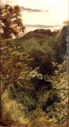 The Glen, Naworth, Cumbria (olja på panel)