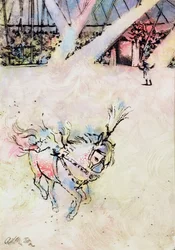 Cirkushäst, (bläck och gouache på gessobräda).
