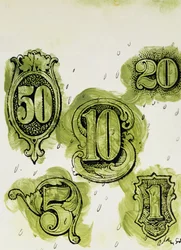 Dollars (bläck & wc på papper)