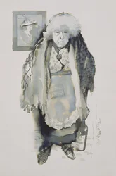 Margaret: De borde göra något, 1969 (penna och tvätta ombord)