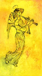 The Golden Angel, 1970-talet (indisk bläck på genomskinlighet över gouache på gessoed hardboard)