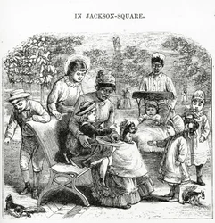 På Jackson Square, New Orleans, illustration från 