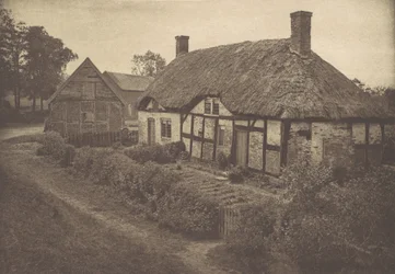 Izaak Waltons hus i Shallowford, Staffordshire, 1880-talet, tryckt 1888., 1880-talet, tryckt 1888.