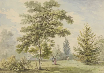 Acaciaträdet - figurer i en park