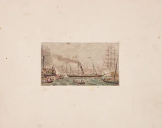 Nålboxtryck: The Royal Fleet in Kilkenny Bay, 1850.