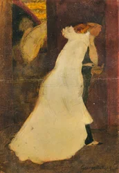 Lämnar teatern, 1898