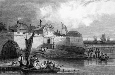Tilbury Fort, Essex, graverad av Henry Adlard, c.1832