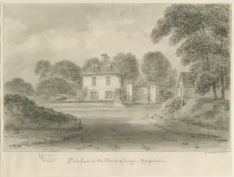 Leigh - "Park Hall": sepiateckning, 1841