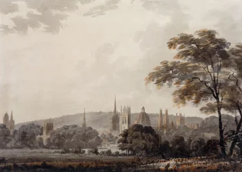 Utsikt över tornen och spirorna i Oxford, Oxfordshire