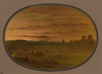 Ett indiskt läger vid solnedgången, 18611869.