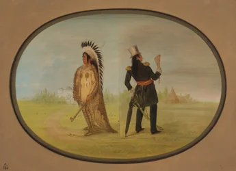 Assiniboine-hövding före och efter civilisationen, 18611869.