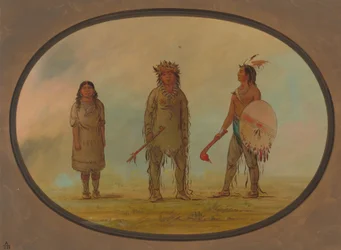 Athapasca-hövding, hans fru och en krigare, 18551869.