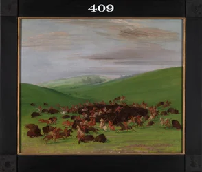 Buffalo Chase, a Surround by Hidatsa, 1832-1833.