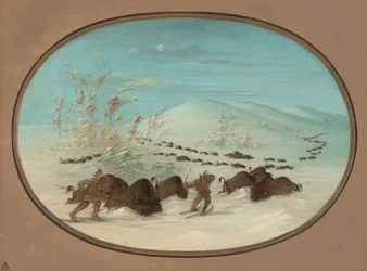 Buffalo Chase in the Snow Drifts - Ojibbeway, 18611869.
