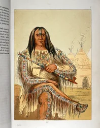 Indian svartfotshövding med pipa