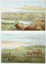 Indians of America: jakt på antilop Gravyr av George Catlin (1794-1872)