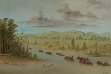 La Salles fest på väg in i Mississippi i kanoter. 6 februari 1682, 18471848.