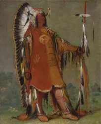 Máh-to-tóh-pa, fyra björnar, andre hövding, i full klädsel, 1832.