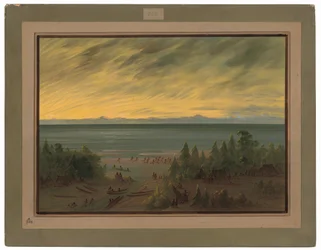 Nayas by vid solnedgången