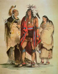 Nordamerikanska indianer (färg litho)