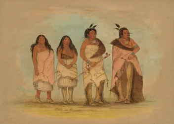 Pawneepict Chief, Two Daughters, and a Warrior, 18611869.