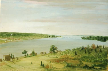 Sault Ste. Marie, med USA:s garnison i bakgrunden