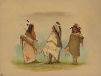 Tre Shoshonee-krigare, 1861.