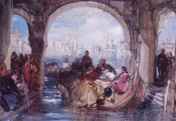 Utsikt i Venedig, 1852 (wc på papper)