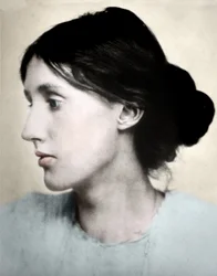Porträtt av den engelska författaren Virginia WOOLF
