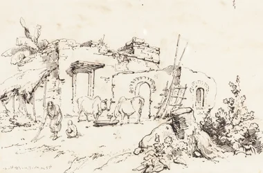 En byscen i Indien [verso]