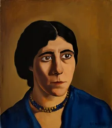 Porträtt av Concetta Scaravaglione (1900-75) (olja på duk)