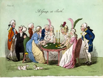 A Group at Bath, 1796 (handfärgad akvatint)