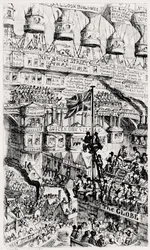 En malthusiansk syn på framtidens överfulla London, England, efter Thomas Malthus skrifter