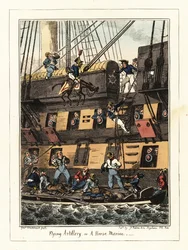 En milisdrake straffad i Santiago, Kap Verde, 1828 (litografi)