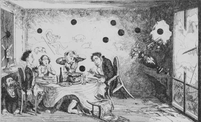 En avbruten engelsk middagsfest i Paris, c1849.