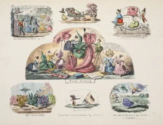 Bonnet Building, pub. 1828 (handfärgad gravyr)