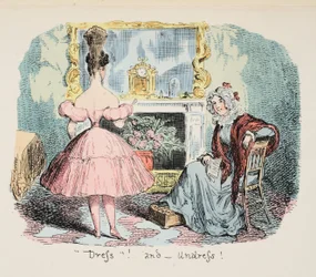 Klä av och på, pub. 1832 (Handfärgad gravyr)