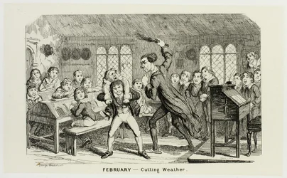 Februari - Att skära väder från George Cruikshanks ståletsningar till The Comic Almanacks: 1835-1853