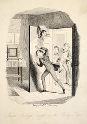 Frank Fairlegh fångad i bobbyfällan, från Frank Fairlegh eller scener från en privat elevs liv, pub. c.1870