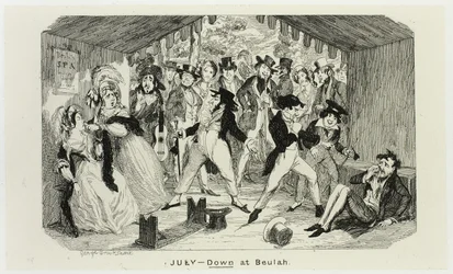Juli - Down at Beulah från George Cruikshanks stålgravyrer till The Comic Almanacks: 1835-1853