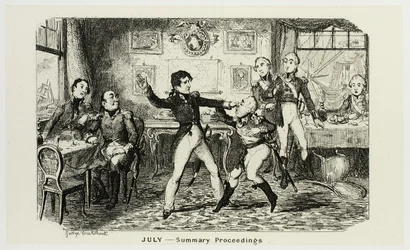 Juli - Sammanfattning av George Cruikshanks stålgravyrer till The Comic Almanacks: 1835-1853
