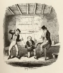 Master Bates förklarar en professionell teknisk detalj, från "The Adventures of Oliver Twist" av Charles Dickens (1812-70) 1838, publicerad av Chapman und Hall, 1901